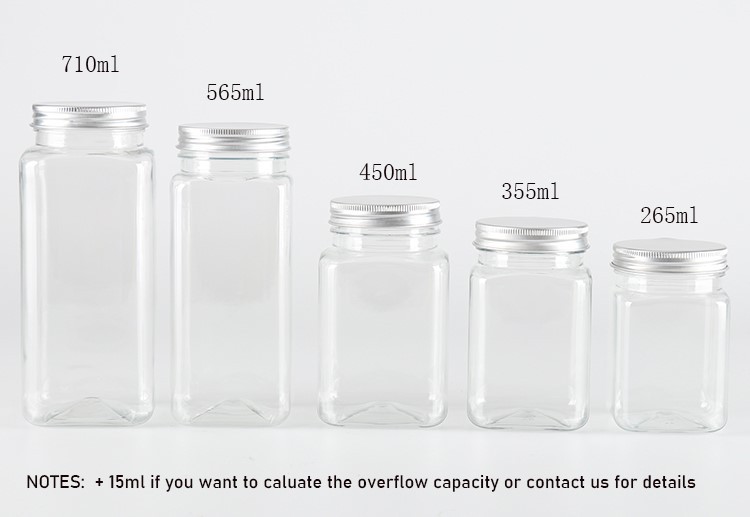 plastic square jars plastic square jars