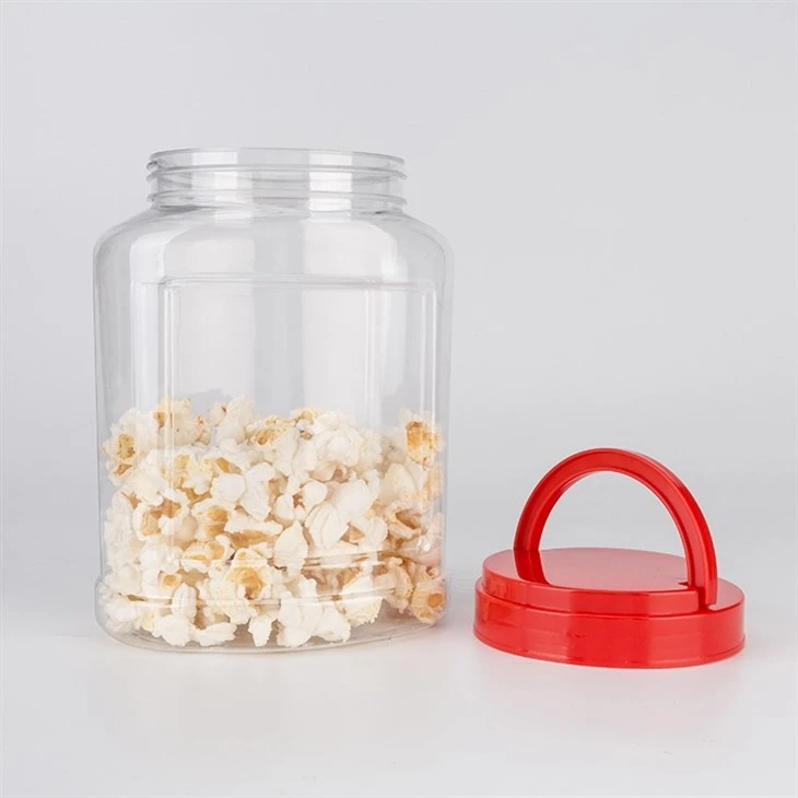 1L Empty Blue Plastic Flat Jars With Lids made in China     