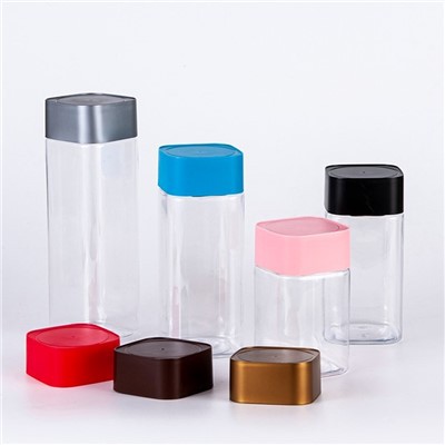 Tarros cuadrados de plástico para dulces de 500 ml