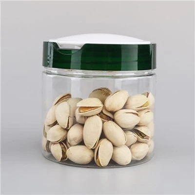 Frascos de comida de plástico verde de 350 ml con tapas