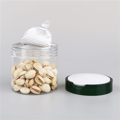 Frascos de plástico transparente con tapa despegable